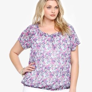 Torrid floral skull peasant top